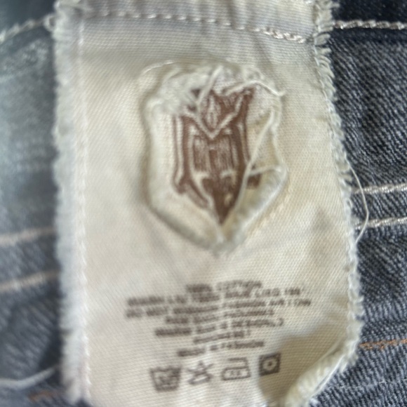 Monarchy Mens Distressed Flap Pocket Blk Denim Jeans rare Sz W40 L30 - Picture 5 of 7